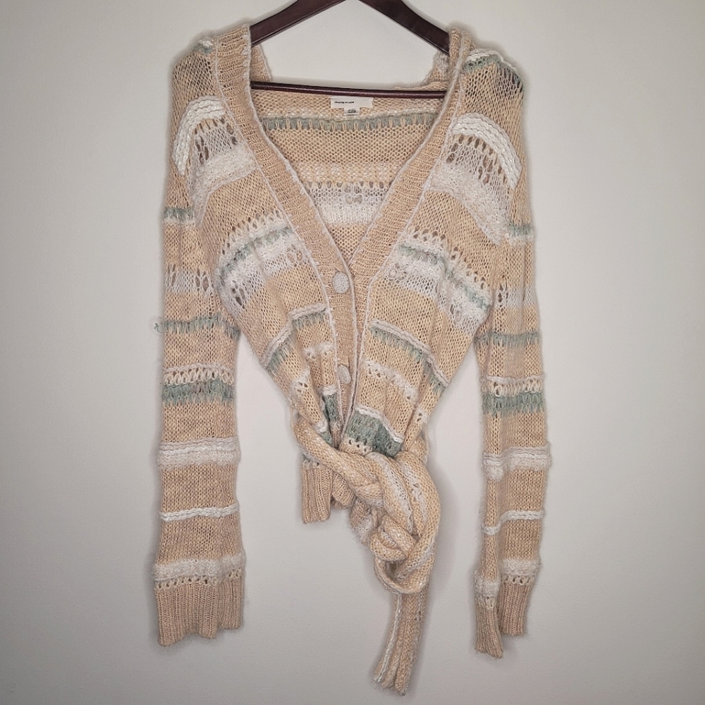 Anthropologie sleeping on snow Knit Hoodie Sz M